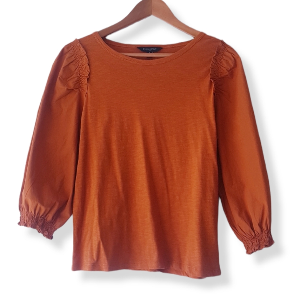 BANANA REPUBLIC Ginger Contrast Sleeves Jersey Knit Top